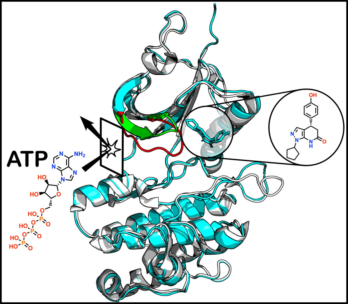 Scientists examining protein structures on computer screens in modern research laboratory