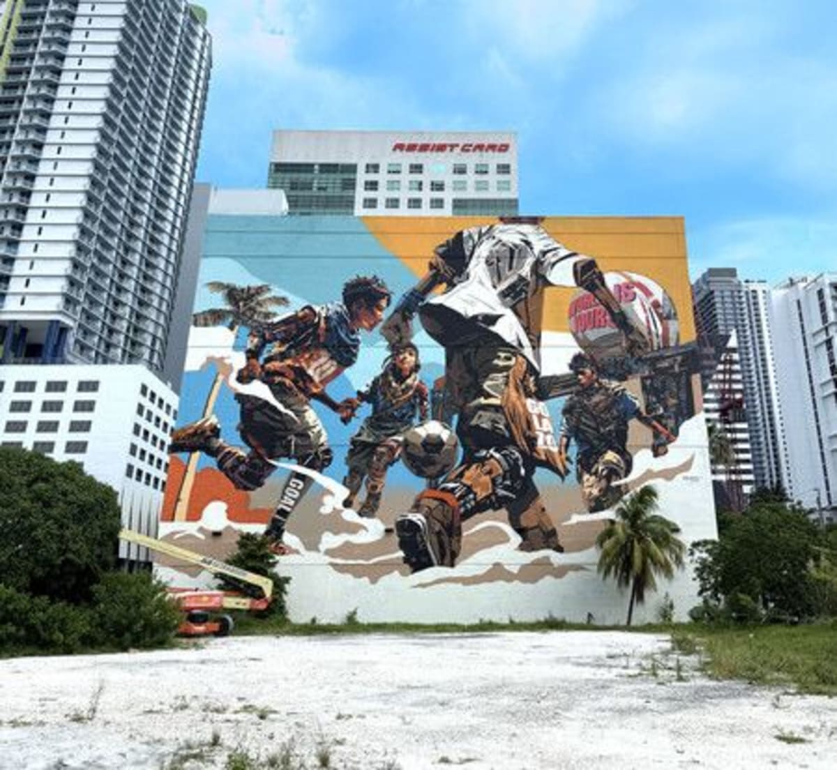 Japanese Artist Paints 17,000 sq ft Mural for World Cup