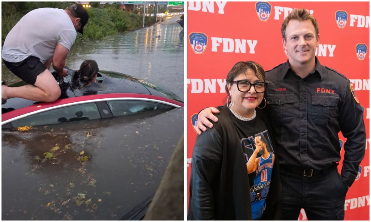 Firefighter Punches Through Sunroof to Save Trapped Woman