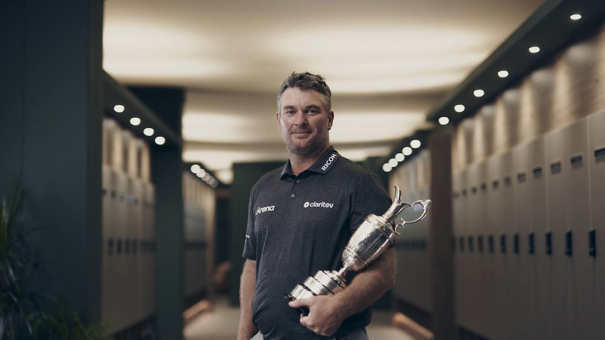 Ryan Fox celebrates with the Claret Jug trophy after winning the Open Championship at Royal Birkdale