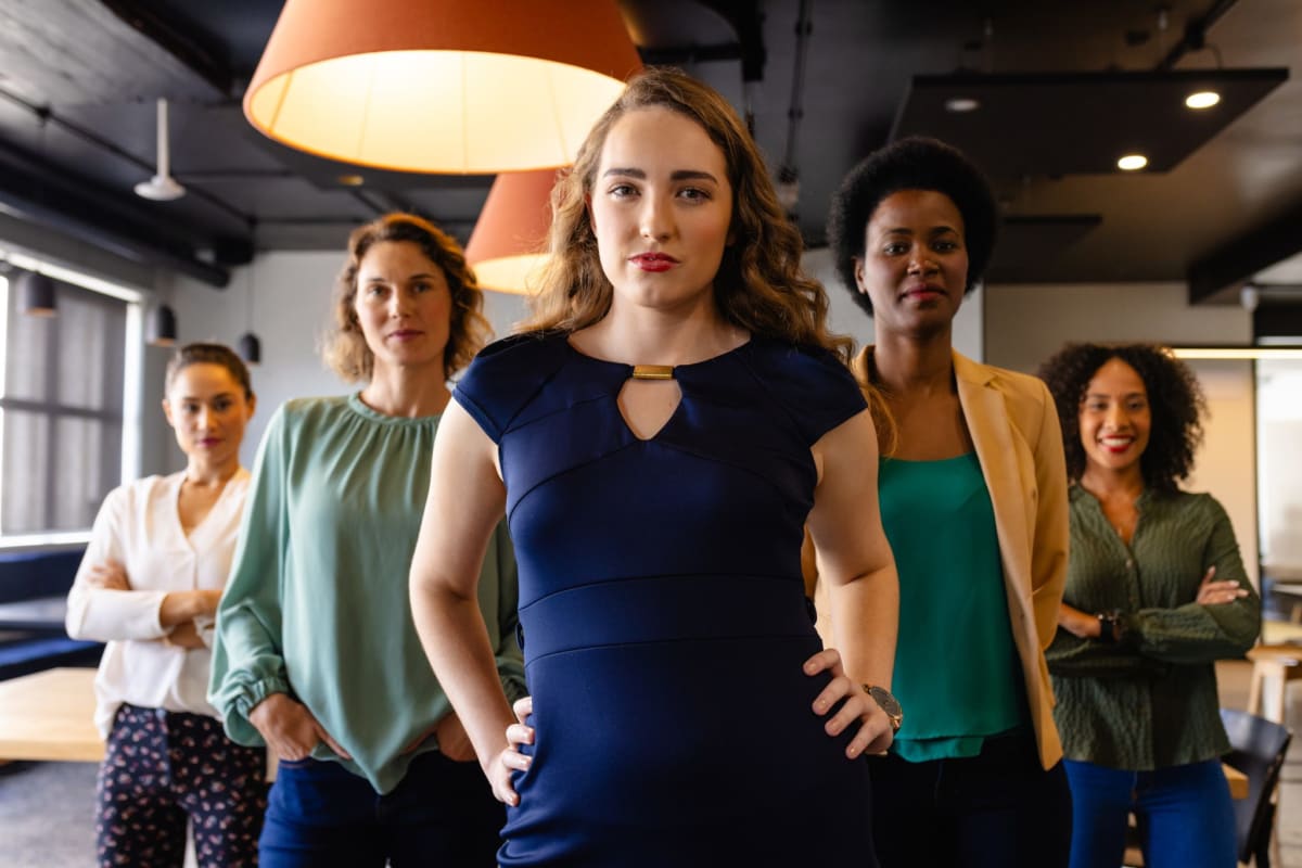 Diverse women gathering together for International Women's Day celebration and advocacy event