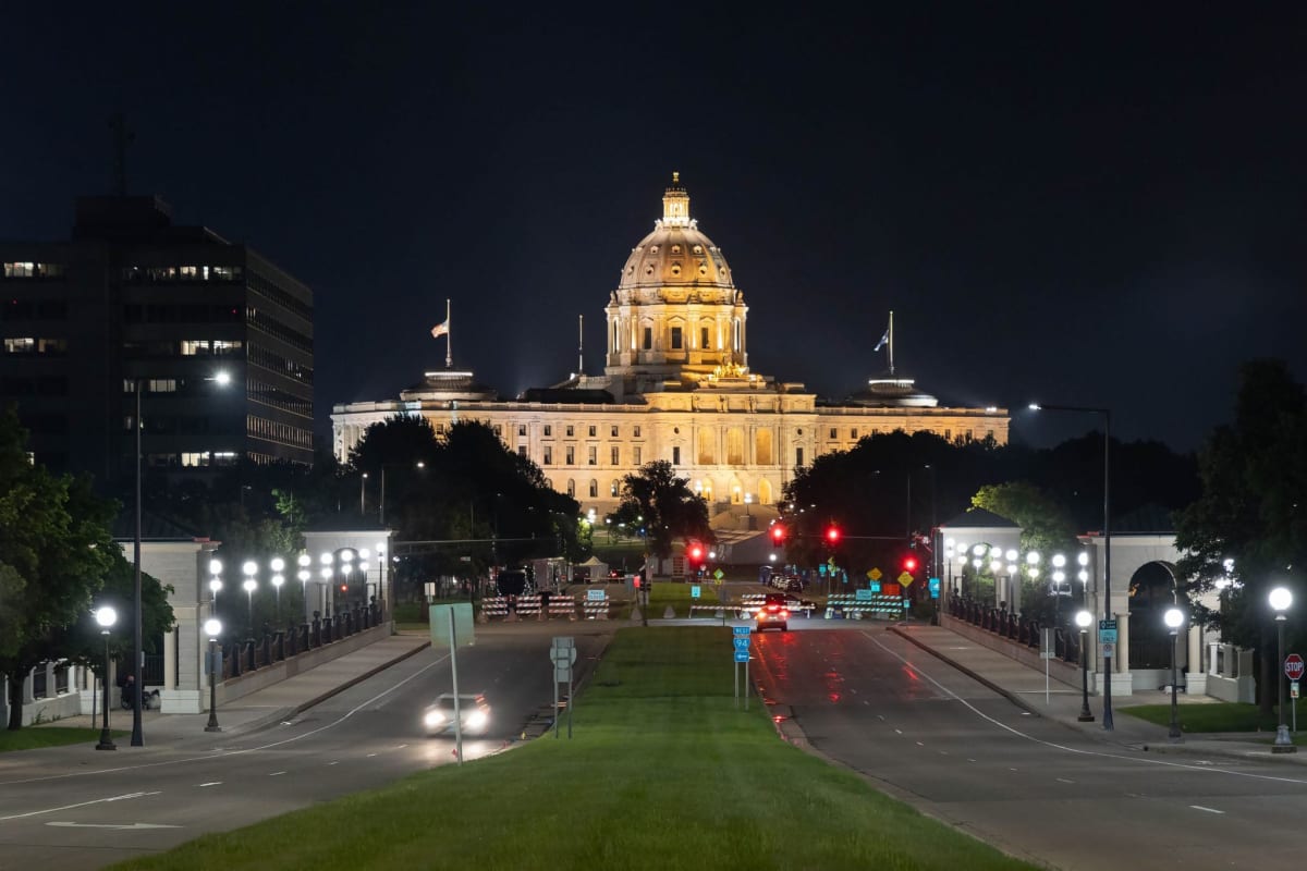 Minnesota State Capitol building representing first-in-nation legislation banning deepfake nude apps