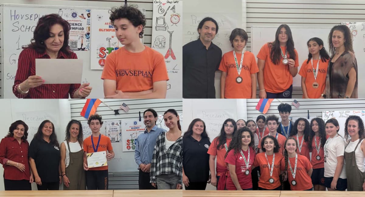 Pasadena middle school students receiving medals for science and engineering fair achievements