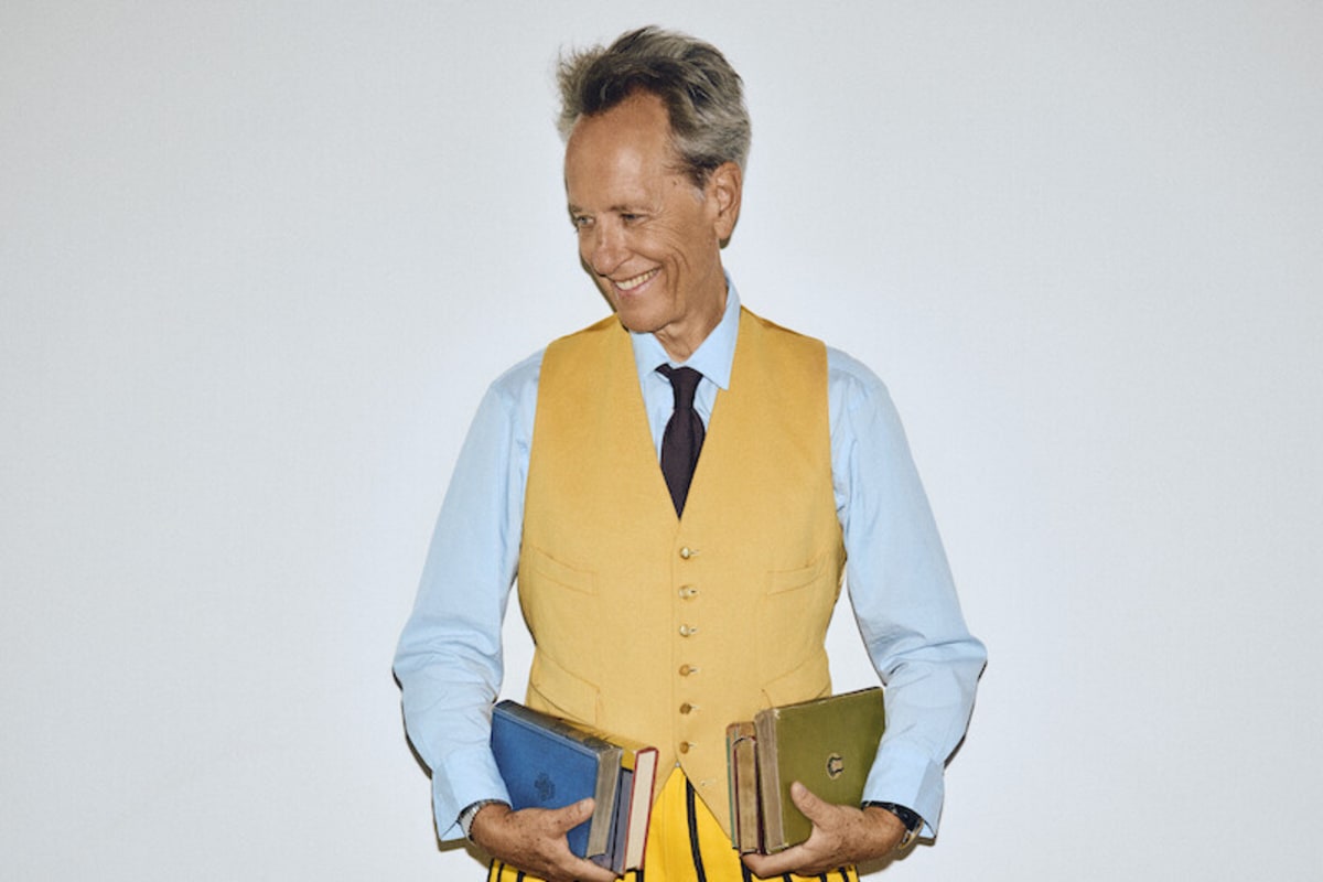 Actor Richard E. Grant wearing secondhand clothing for Oxfam's Second Hand September campaign