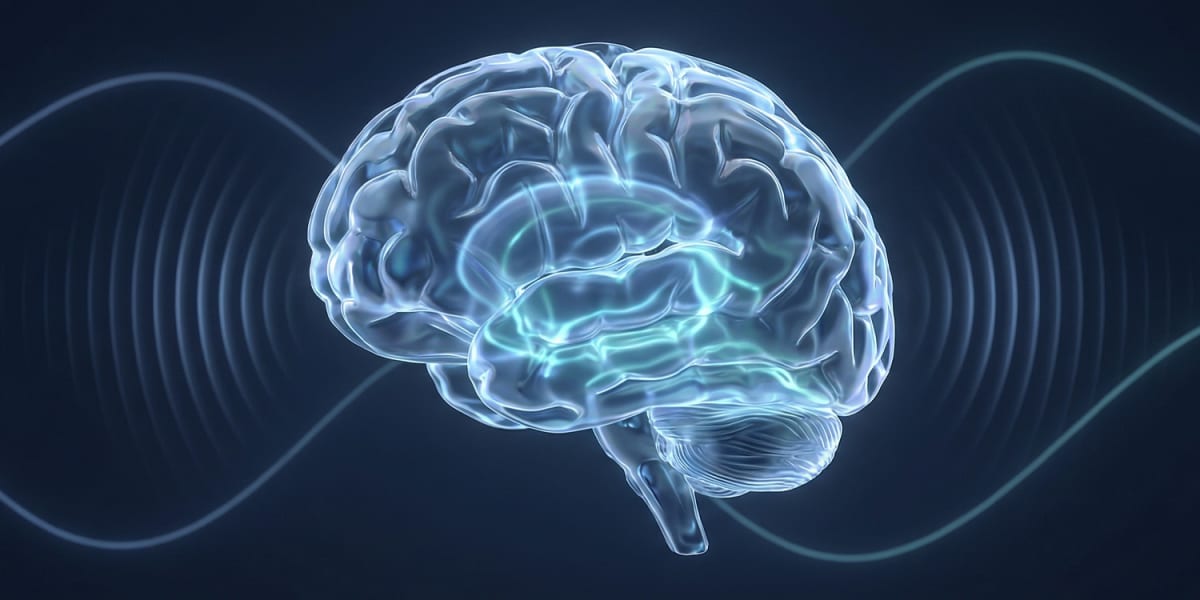 Person meditating peacefully with eyes closed while wearing EEG sensors monitoring brain activity