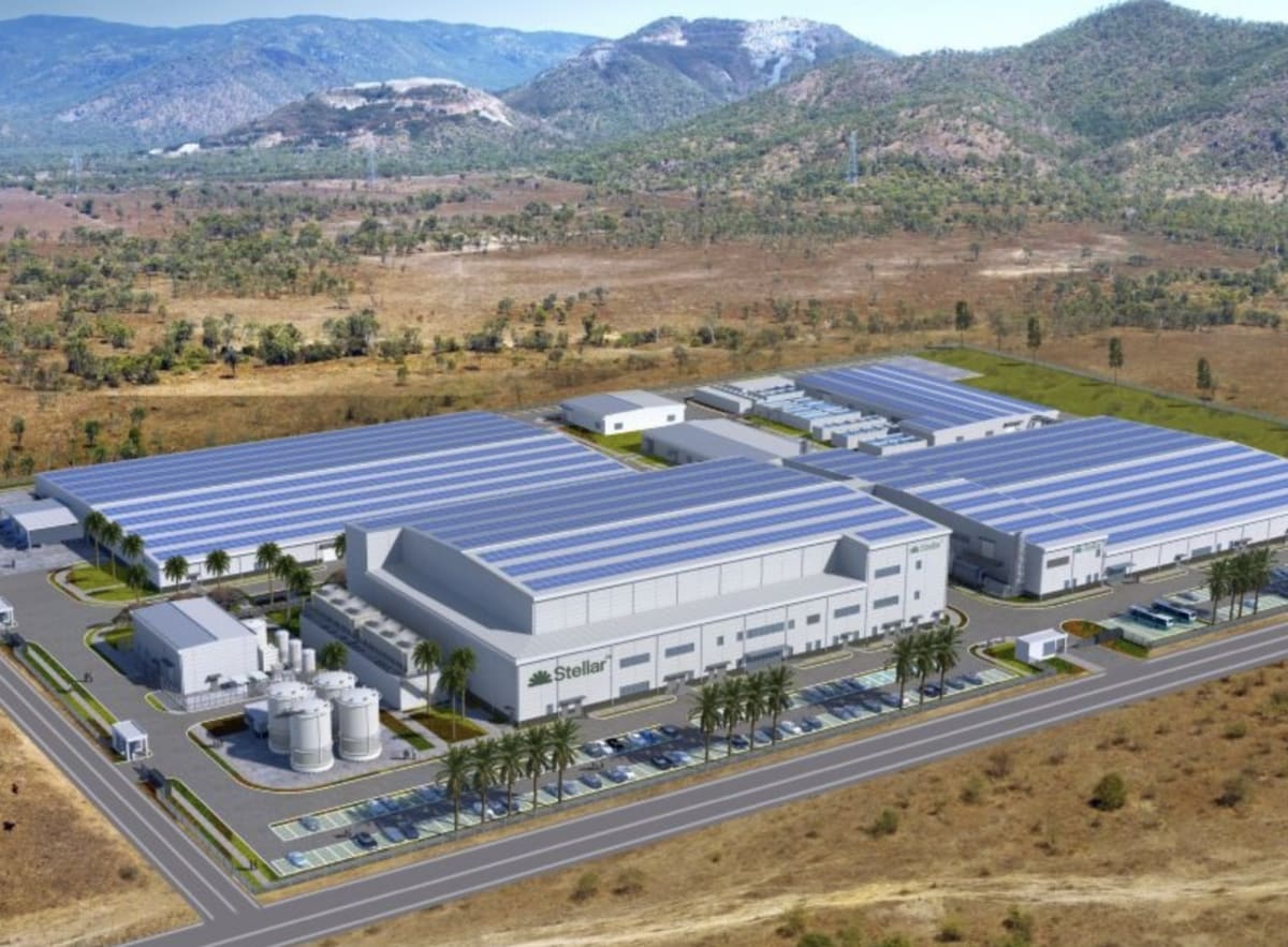 Modern solar wafer manufacturing facility with silicon ingots and production equipment in Queensland Australia