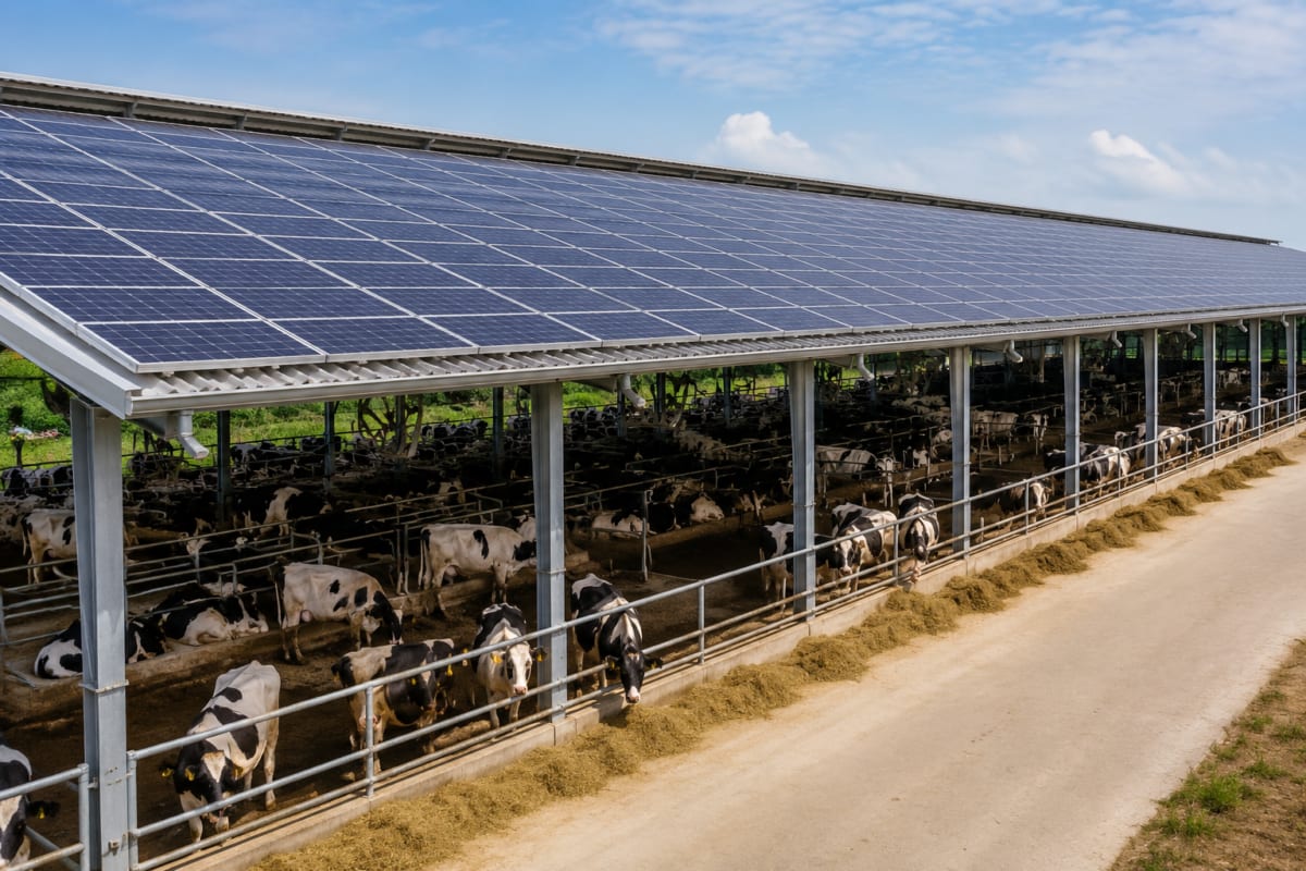 Solar Panels Cut Dairy Barn Heat by 2.3°C in China Study