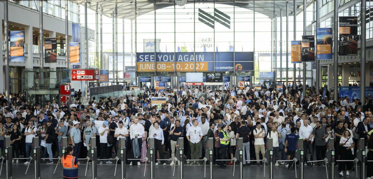 Solar panels and wind turbines at Europe's largest renewable energy trade fair exhibition