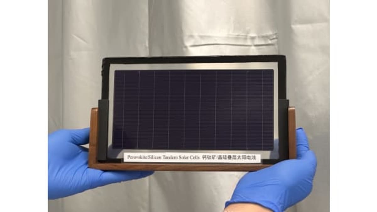 Advanced perovskite-silicon tandem solar panel module developed by international research team using tin oxide