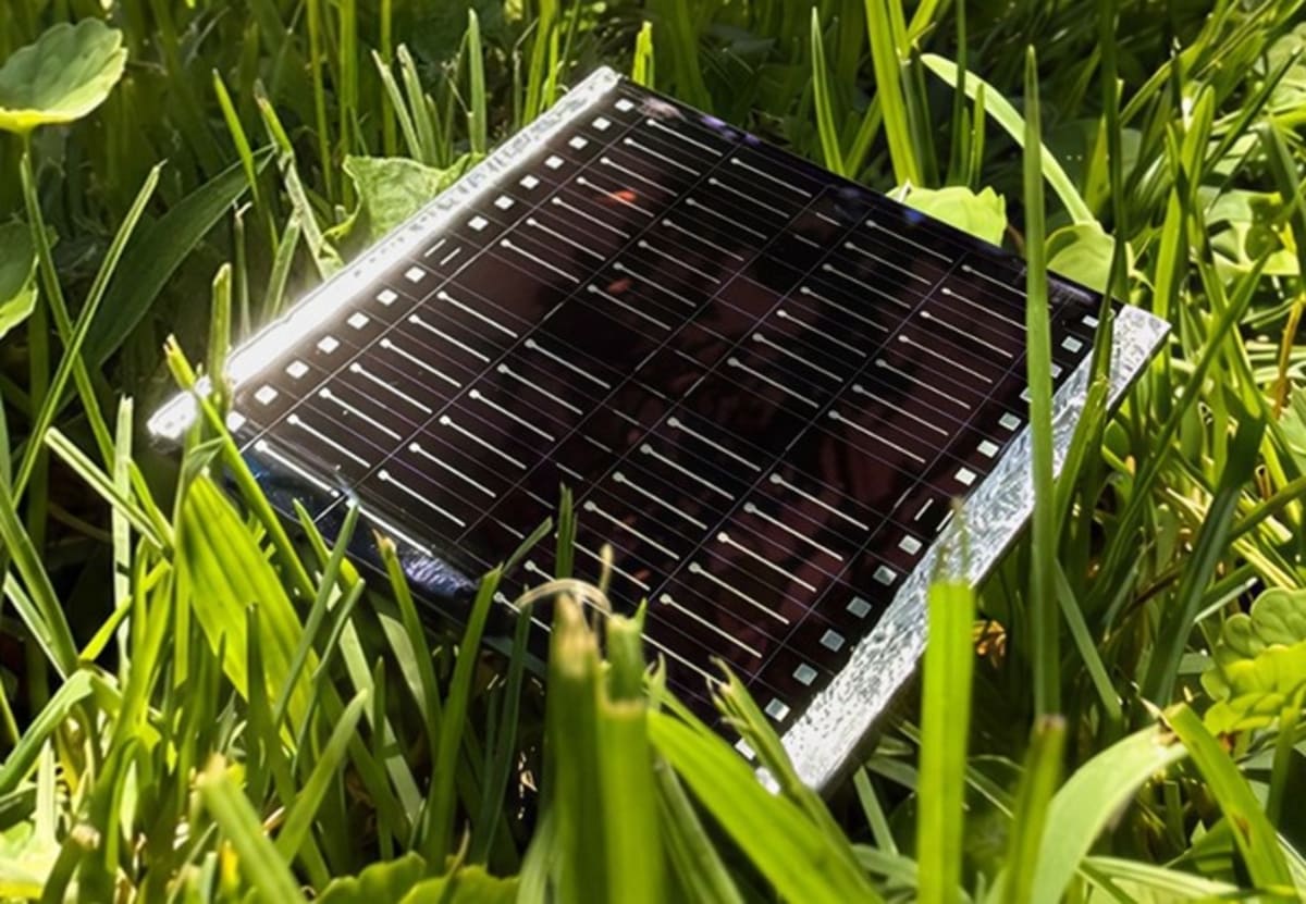 Close-up of experimental kesterite solar cell developed by University of New South Wales researchers