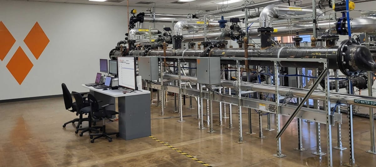 Industrial heat pump system at Skyven Technologies demonstration facility in Dallas, Texas
