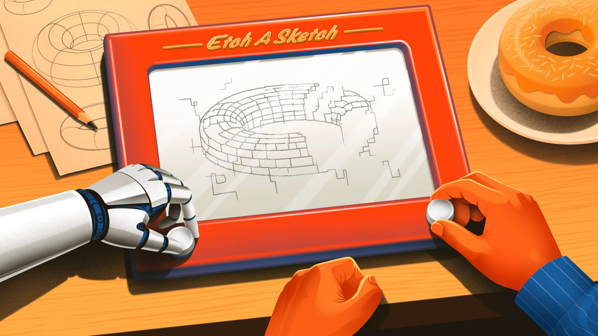 Mathematician working at computer with AI interface displaying mathematical equations and proofs