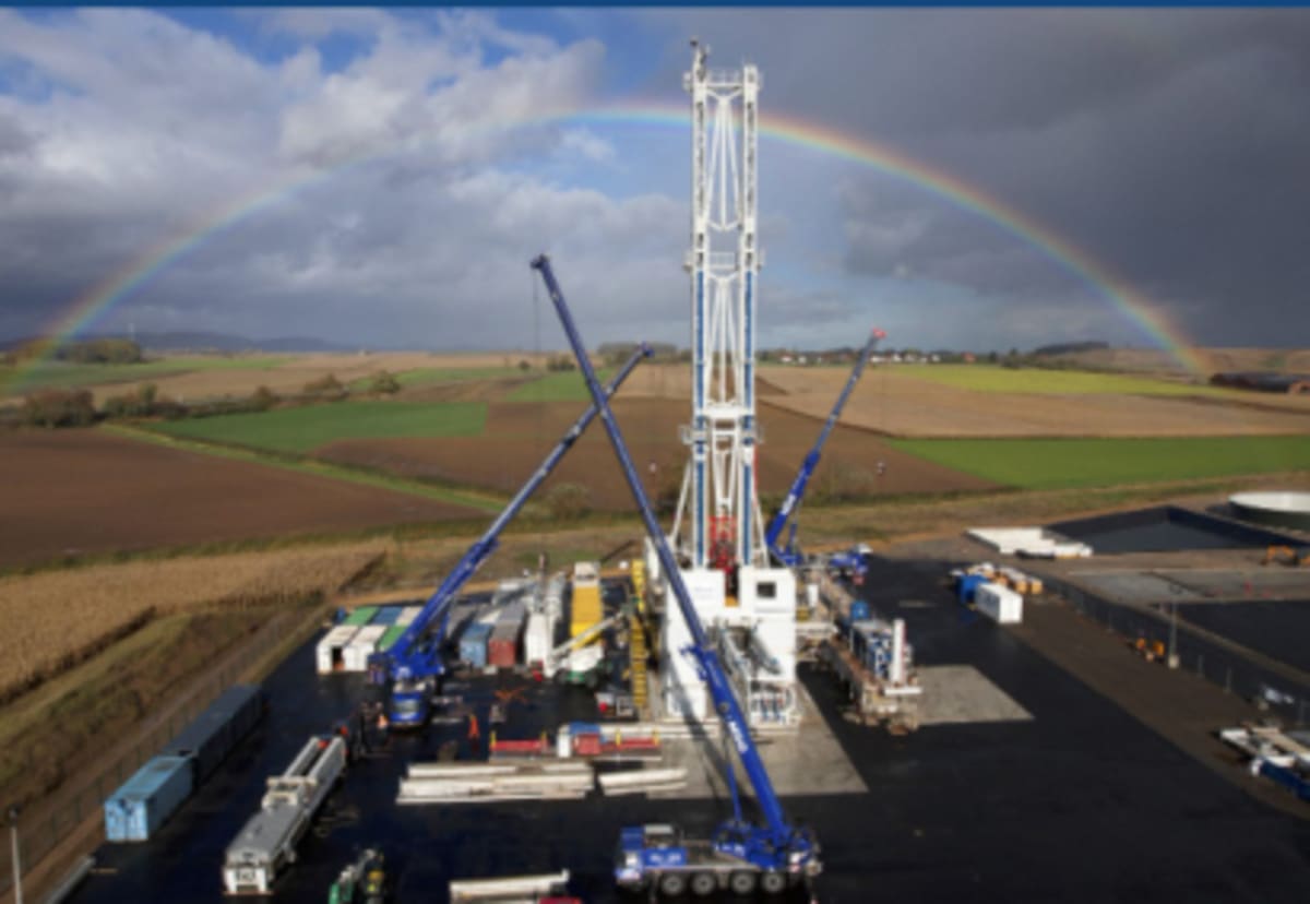 Geothermal energy facility drilling underground to extract renewable heat and lithium in France