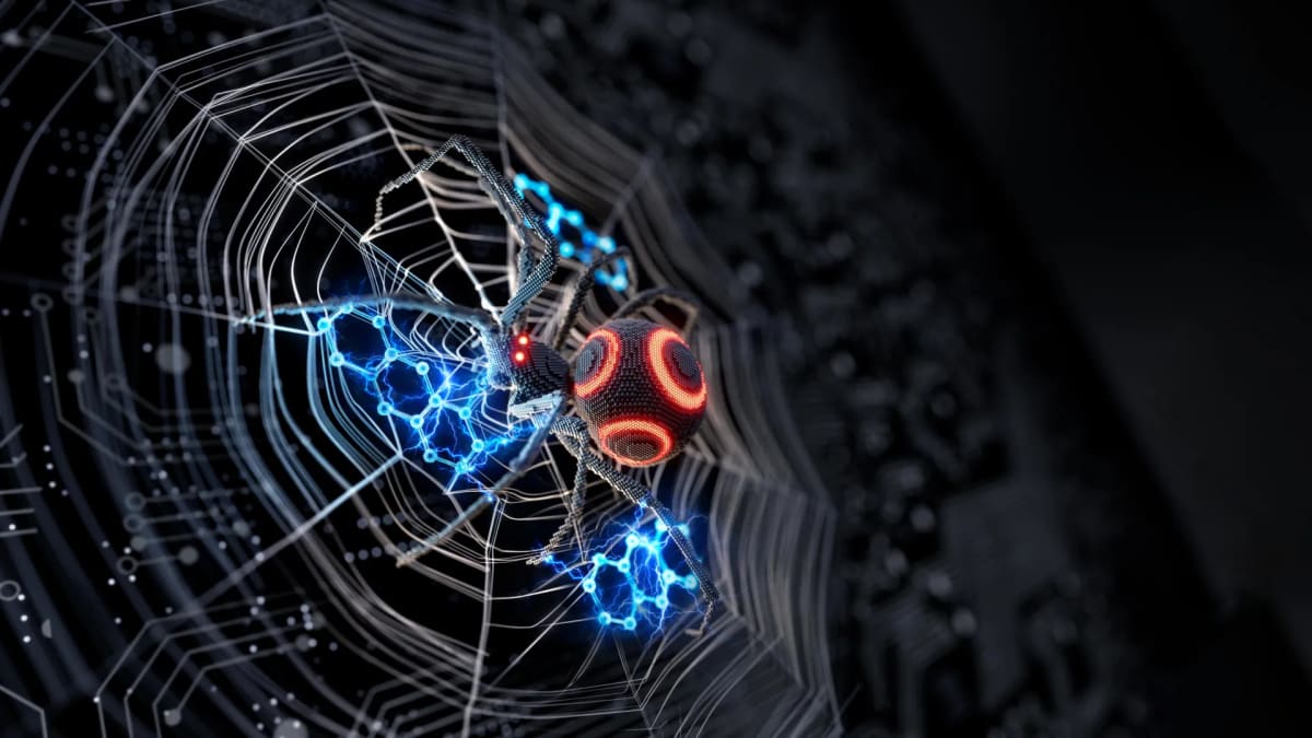 Artistic rendering of lanthanide nanoparticle with organic molecular antenna structure glowing brightly