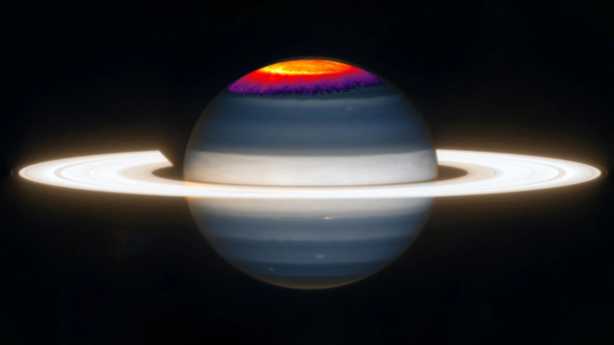 Saturn's northern auroral region showing asymmetric temperature patterns observed by James Webb Space Telescope