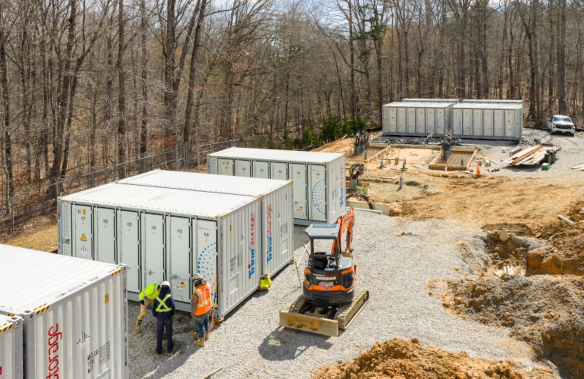 Large battery energy storage system under construction at utility facility in Virginia