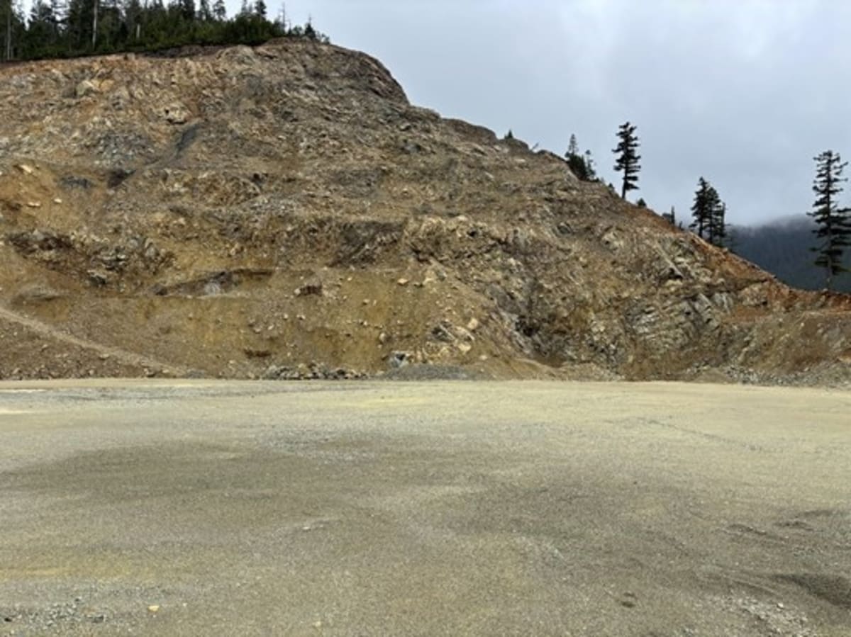 ** Olivine quarry operations in Washington State showing mineral extraction for clean energy technology