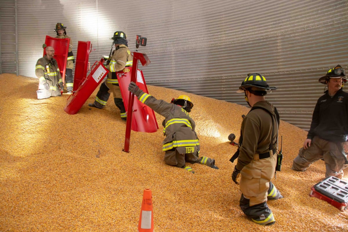 Michigan Firefighters Train for Life-Saving Grain Rescues