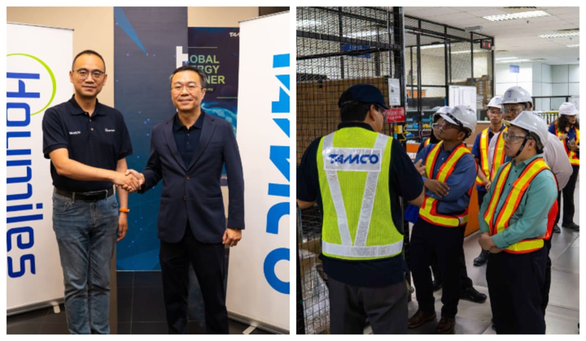 Engineers working on large-scale battery energy storage systems at TAMCO facility in Shah Alam, Malaysia