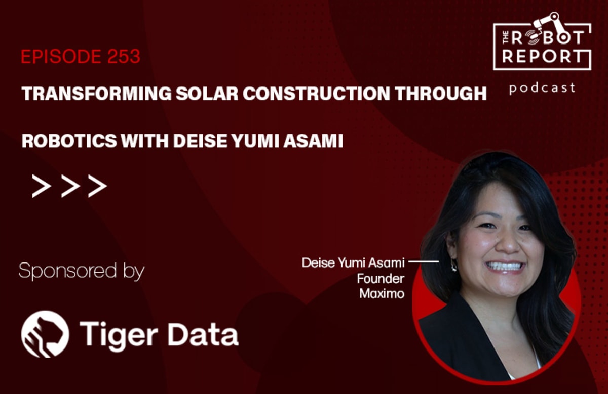 AI-powered robot installing solar panels at large-scale renewable energy construction site