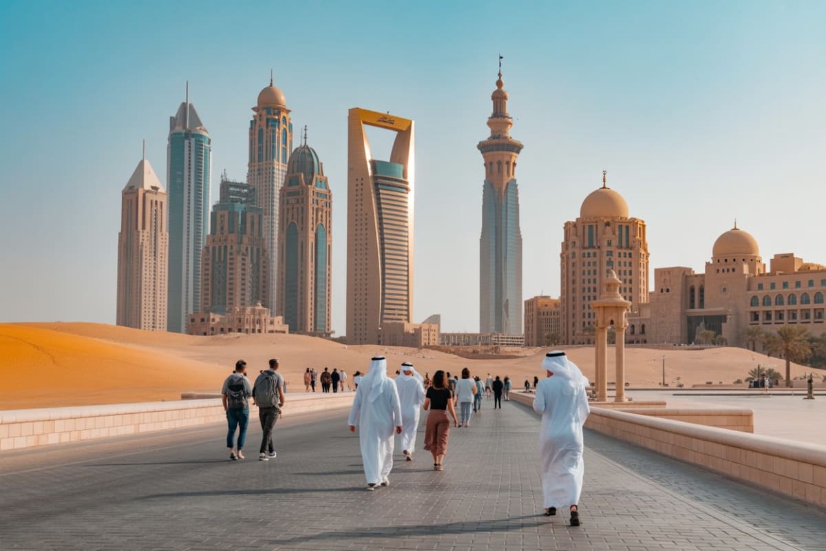 Young Saudi hospitality trainees learning professional hotel management skills in modern training facility