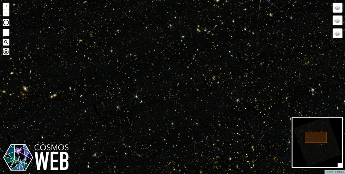 Detailed cosmic web map showing network of galaxies and filaments captured by James Webb Space Telescope