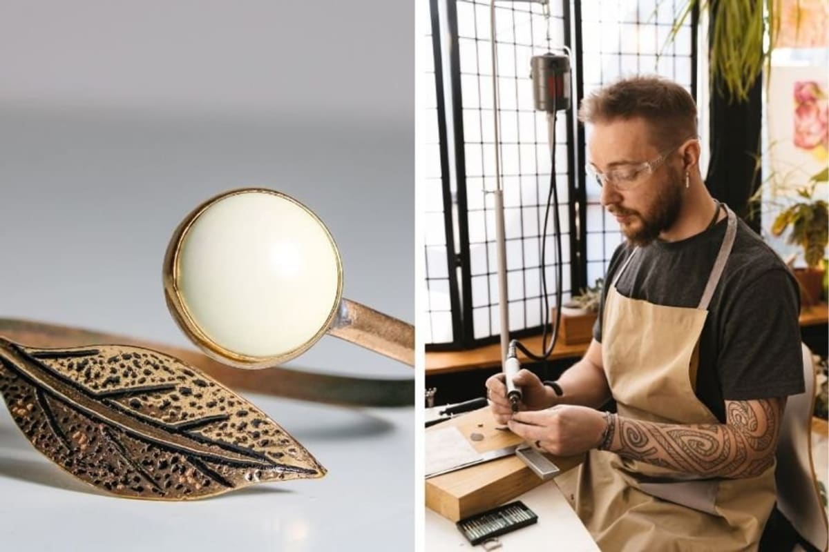 Antiques expert Ronnie Archer-Morgan holding ivory slave bracelet with inscription on BBC show