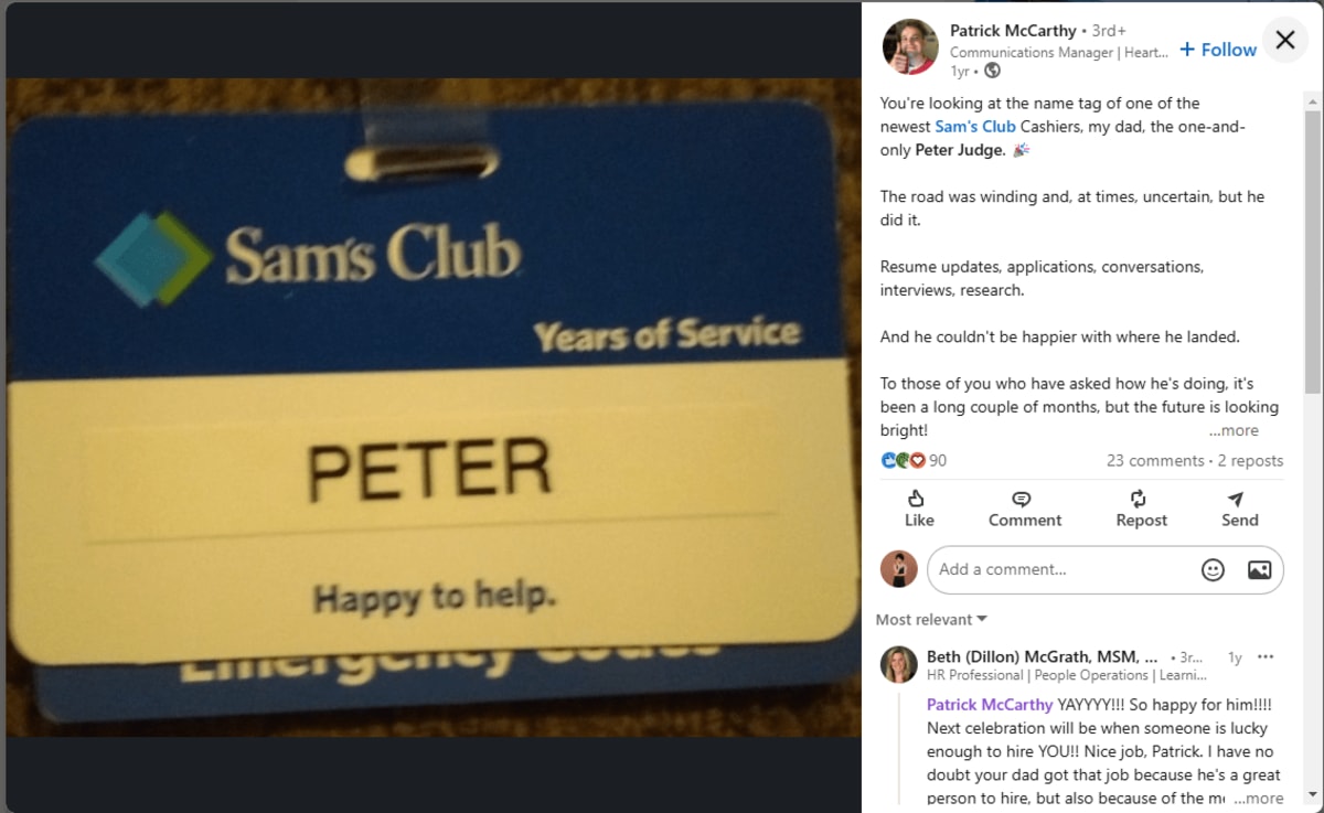Son's LinkedIn Post Finds Dad New Job in Days - Image 5