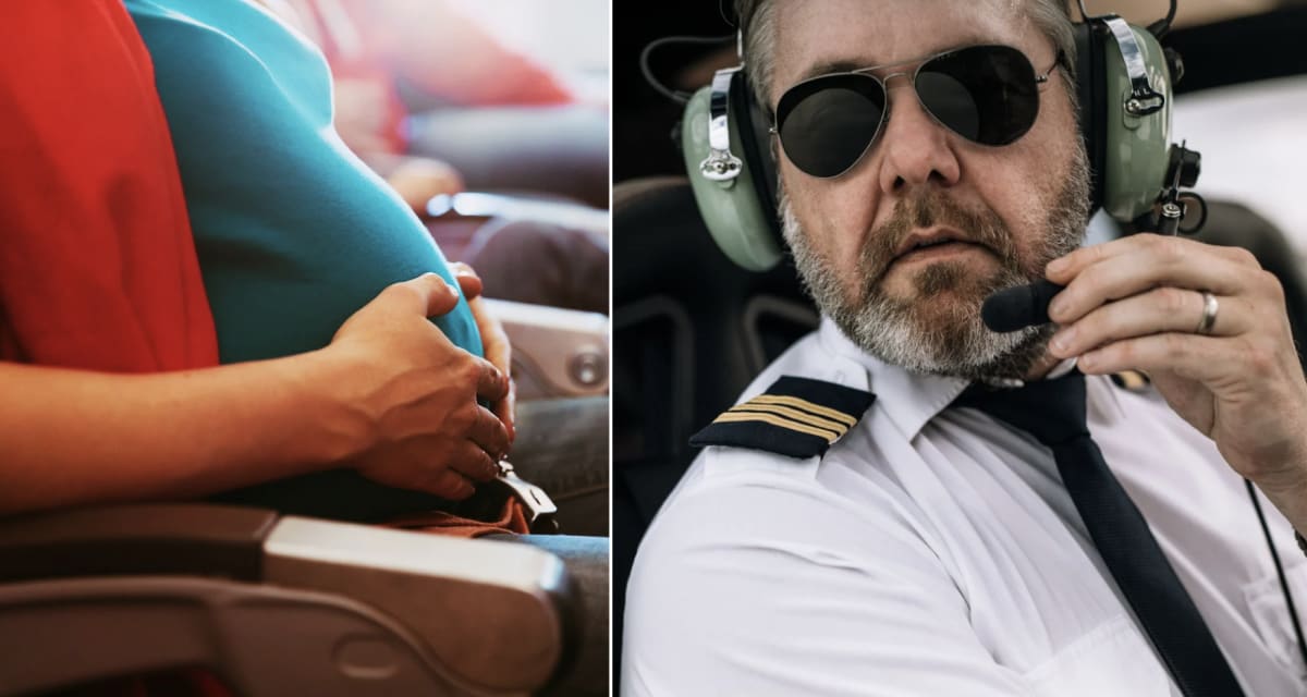 Airplane pilot communicating with air traffic controller via radio in cockpit
