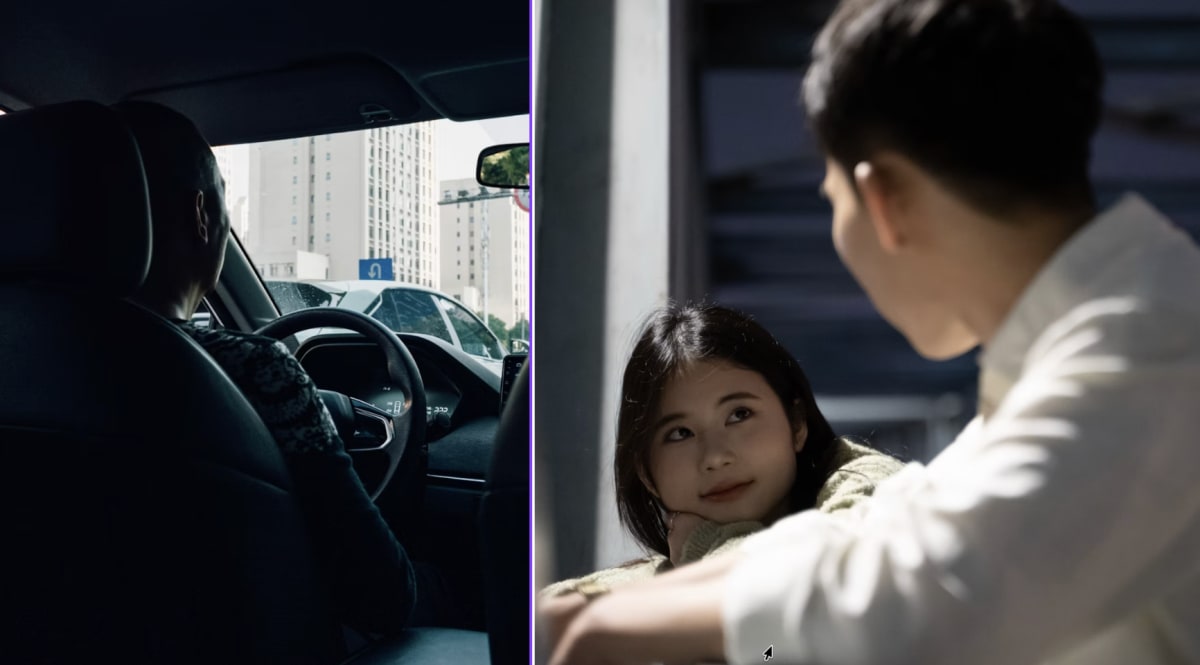 Taxi driver behind wheel at sunset representing career change for family time