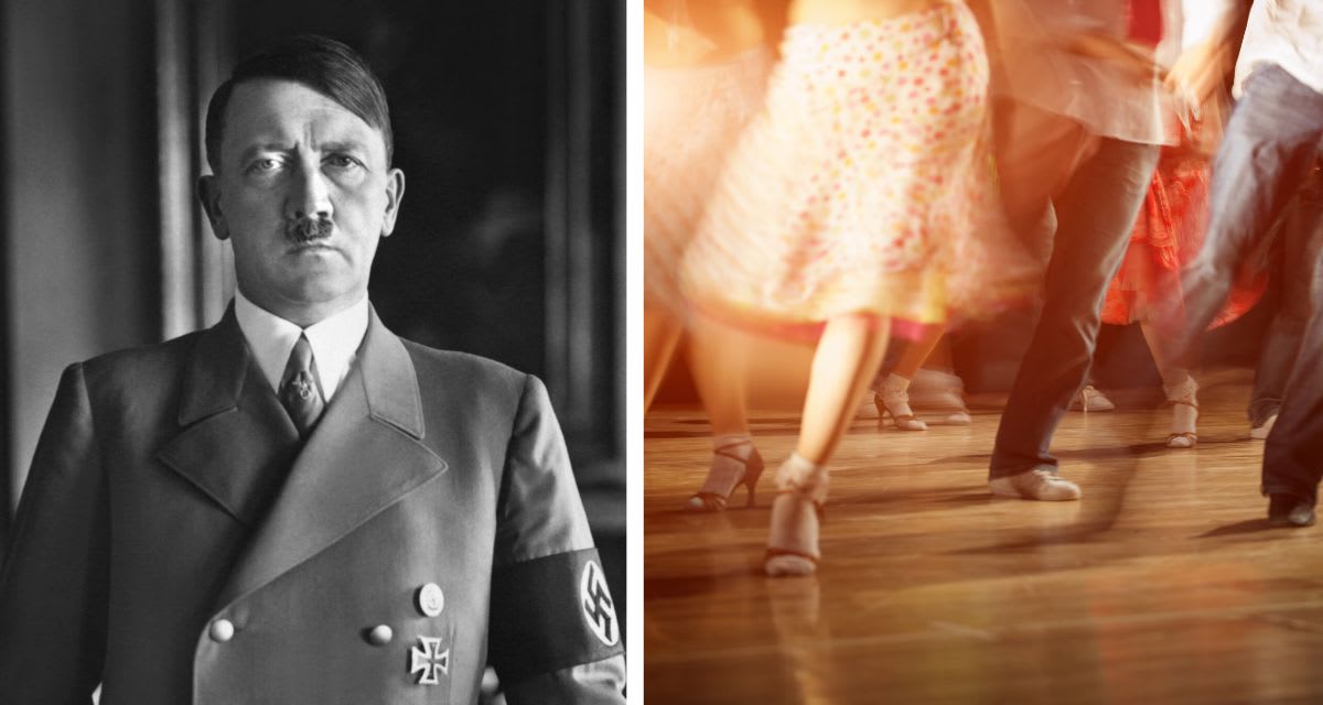 Young people dancing swing style in 1930s Germany, defying Nazi restrictions on jazz music