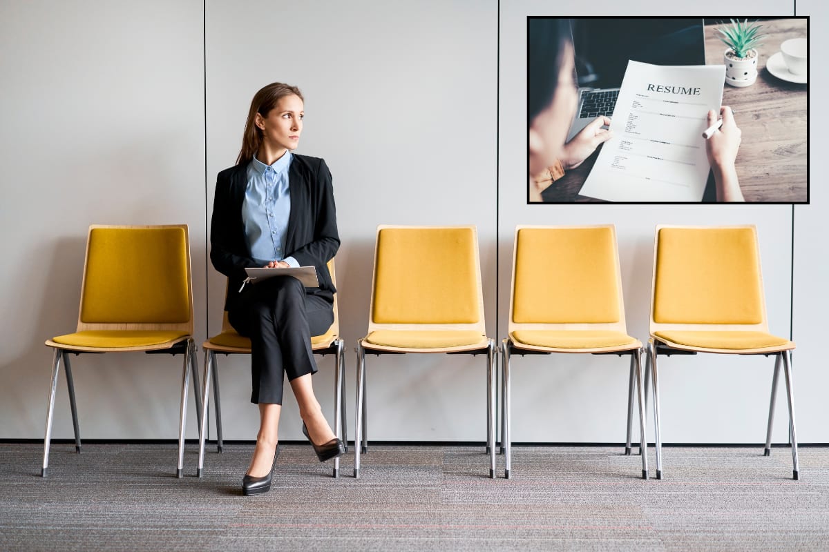 Professional woman typing on laptop, representing job seekers facing resume gap scrutiny during interviews