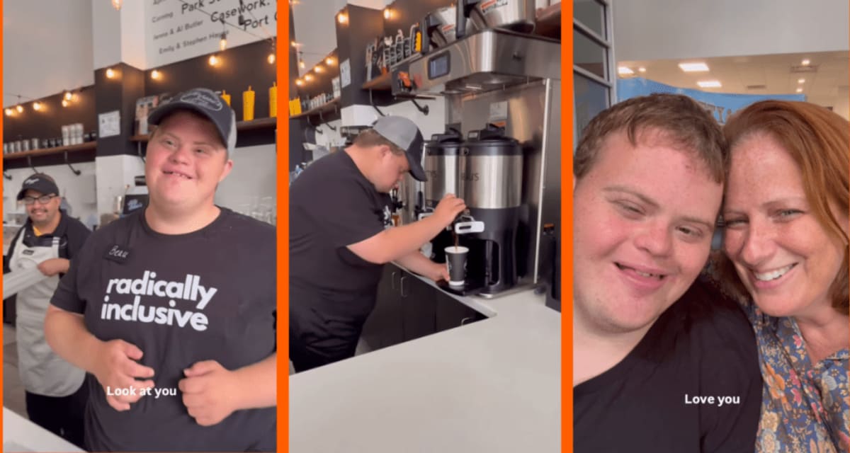 Mom Tears Up as Son Beau Works at Coffee Shop She Founded - Image 3