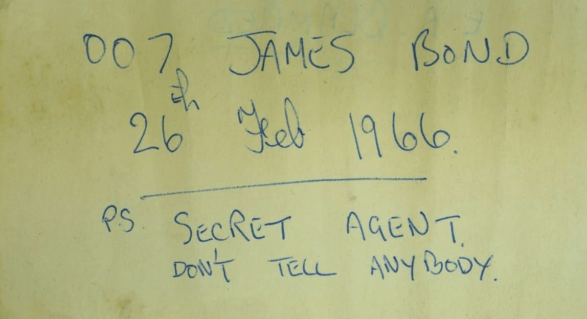 1966 James Bond Note in Castle Fireplace Finally Solved - Image 3