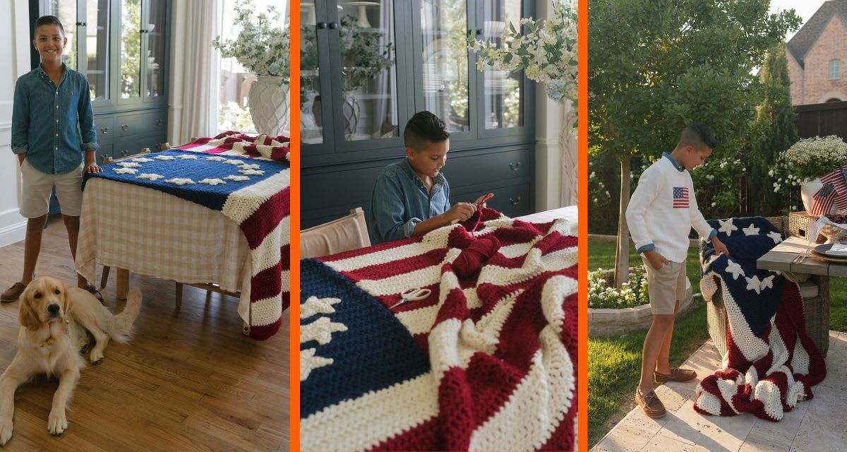 11-Year-Old Crochets 8-Foot American Flag in 13 Days - Image 3