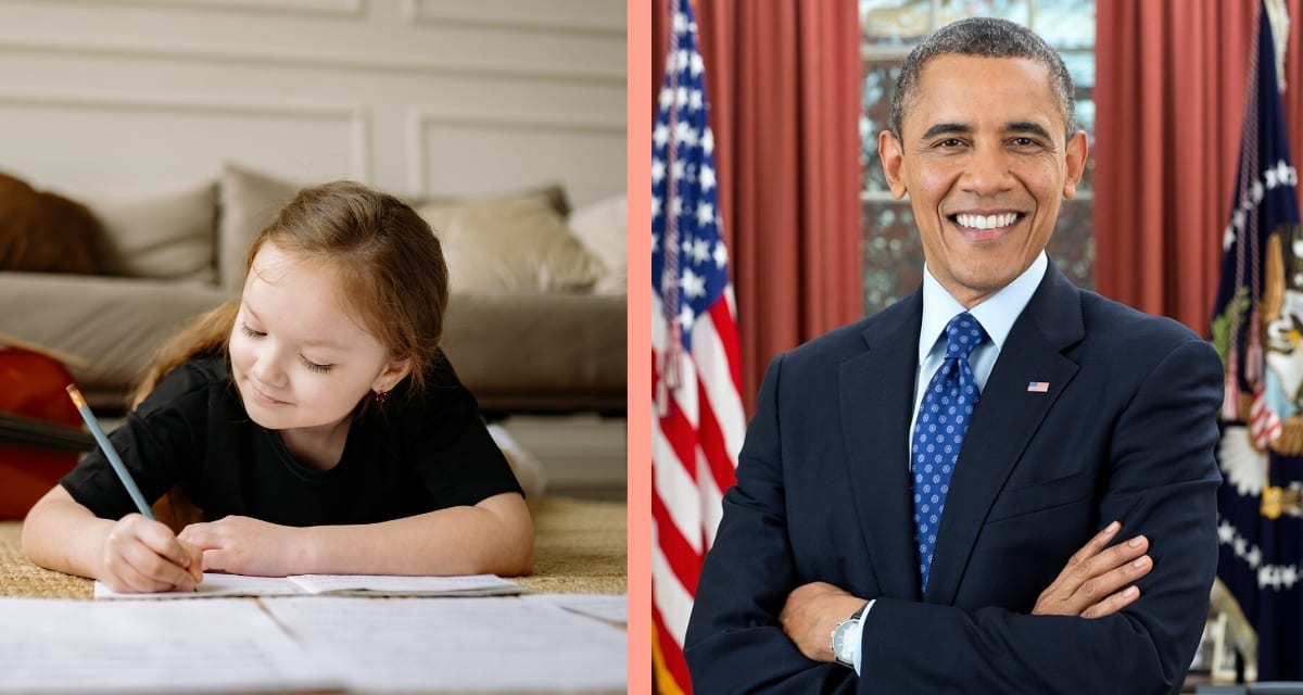 Former President Barack Obama speaking emotionally during podcast interview about letter from young girl