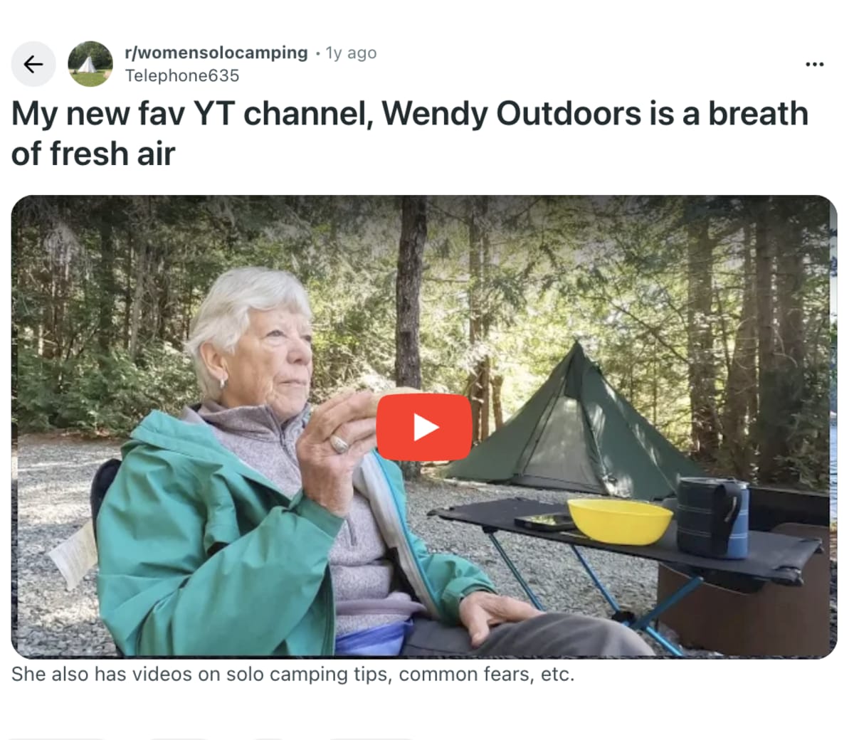 77-Year-Old Wendy Outdoors Inspires 538K With Solo Camping - Image 4