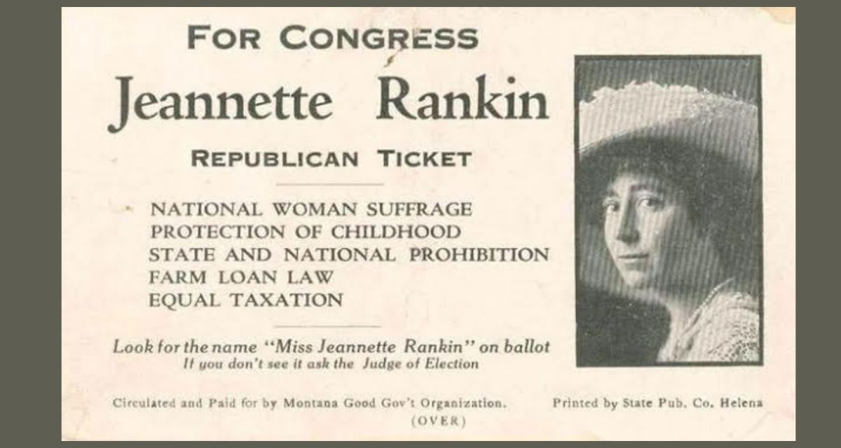 Montana Elected a Woman to Congress Before Women Could Vote