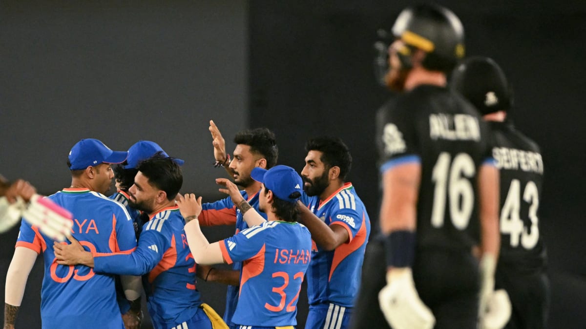 Indian cricket team celebrating their historic back-to-back T20 World Cup championship victory