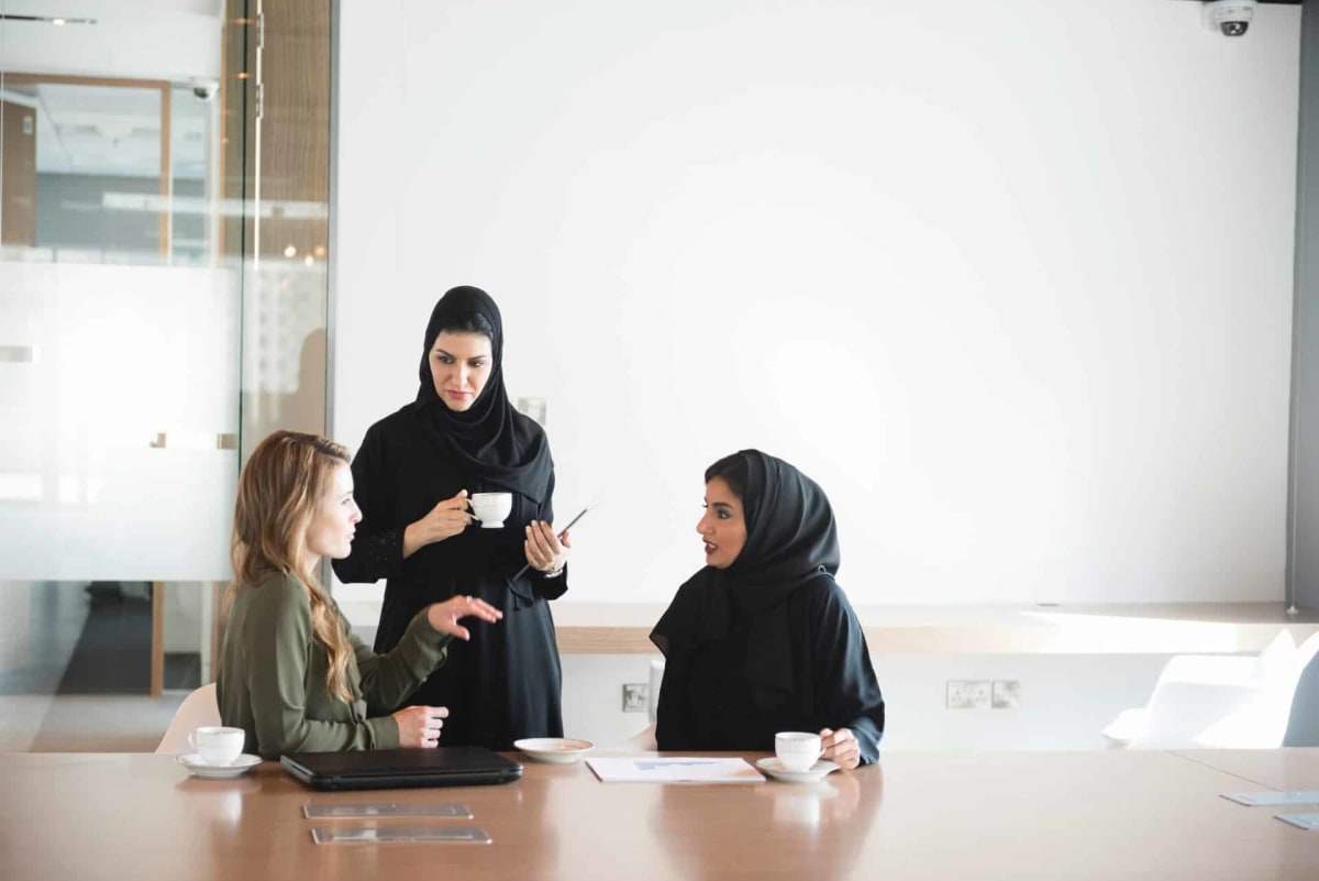 Saudi women working in technical and engineering roles at energy infrastructure company