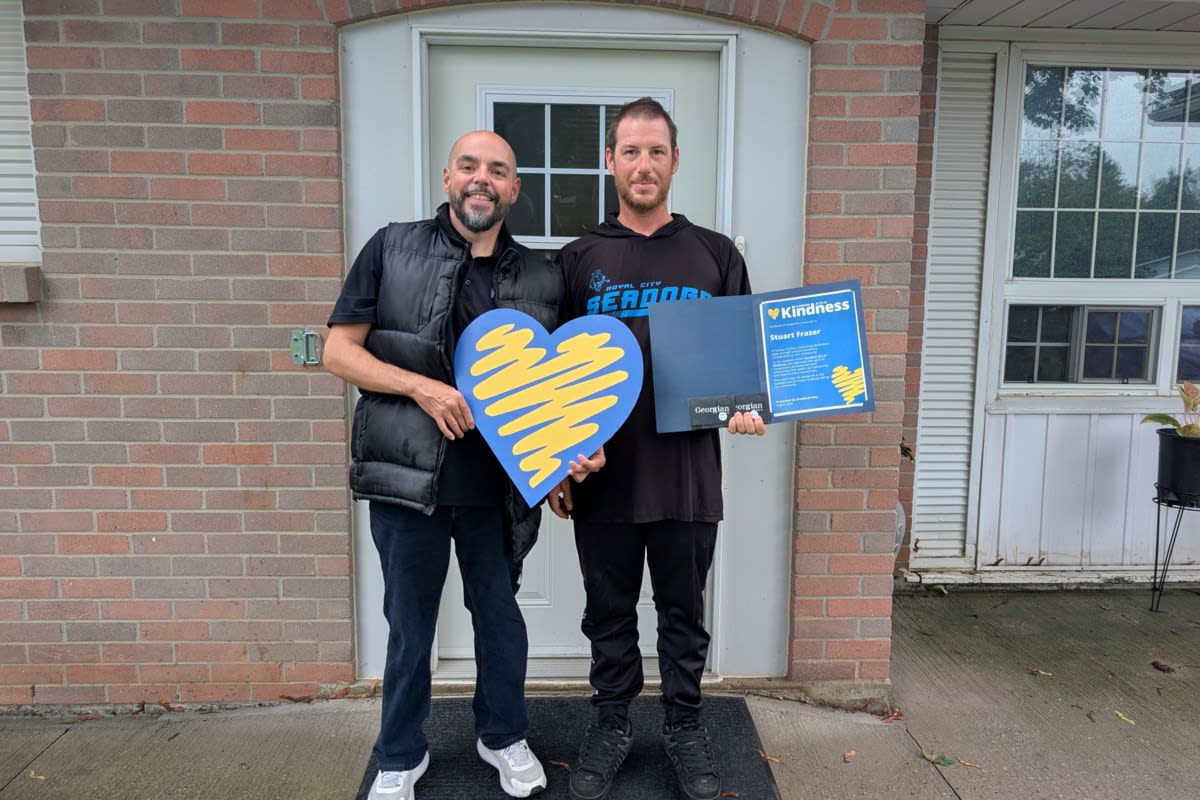 Bradford resident Stuart Frazer receiving surprise gift cards for his community kindness