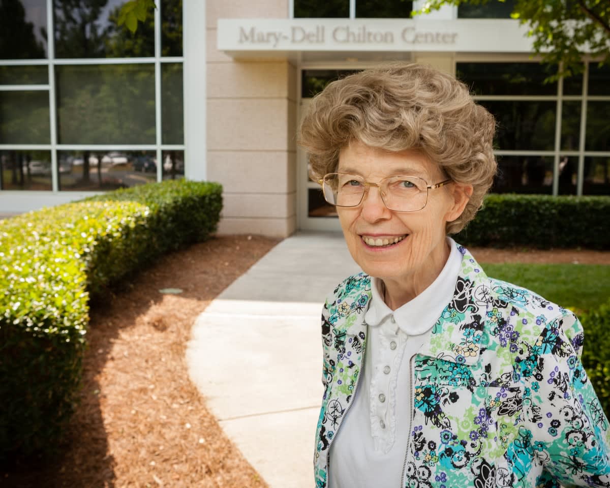 ** Female scientist Mary-Dell Chilton working in laboratory studying molecular biology and plant genetics