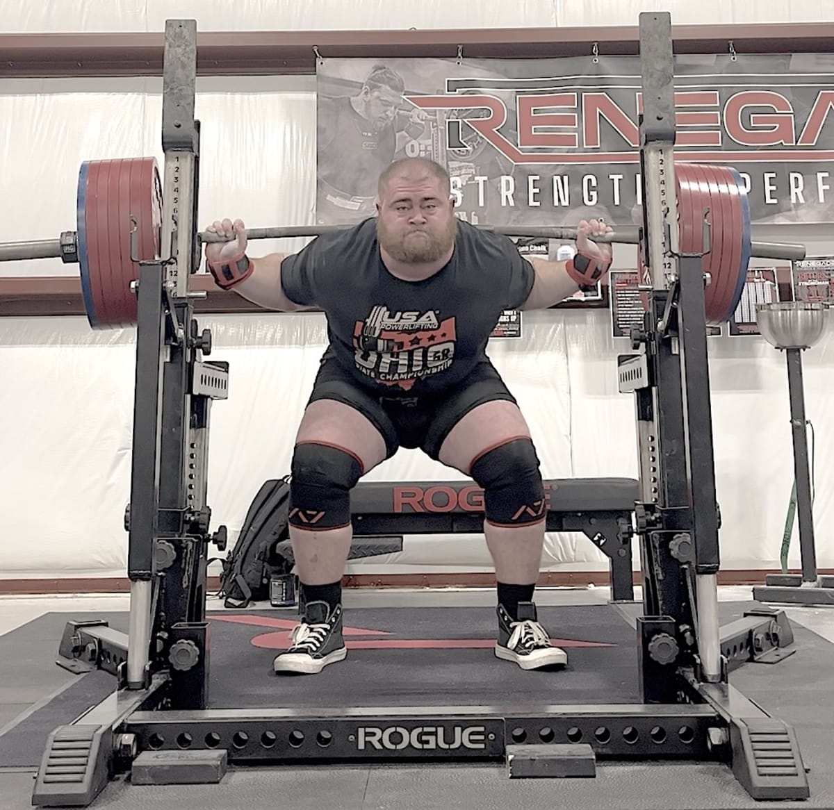Powerlifter Nathan Wilhelm competing at the Arnold Sports Festival in Columbus, Ohio