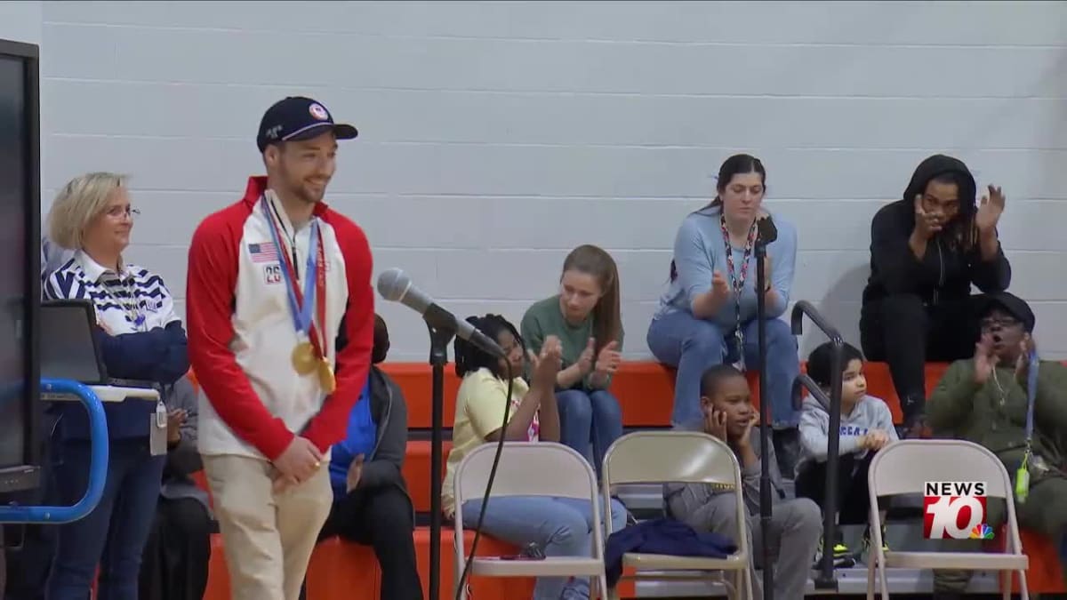 Olympic Gold Medalist Surprises Mom's Rochester School