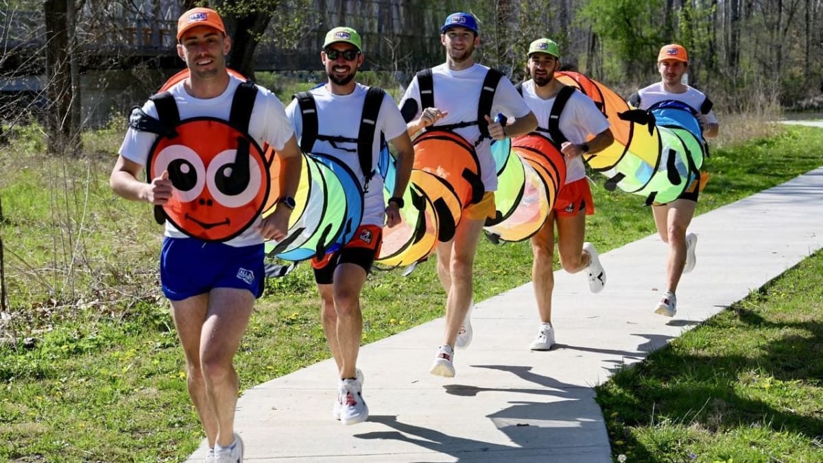 5 Runners Chase World Record in Giant Caterpillar Costume