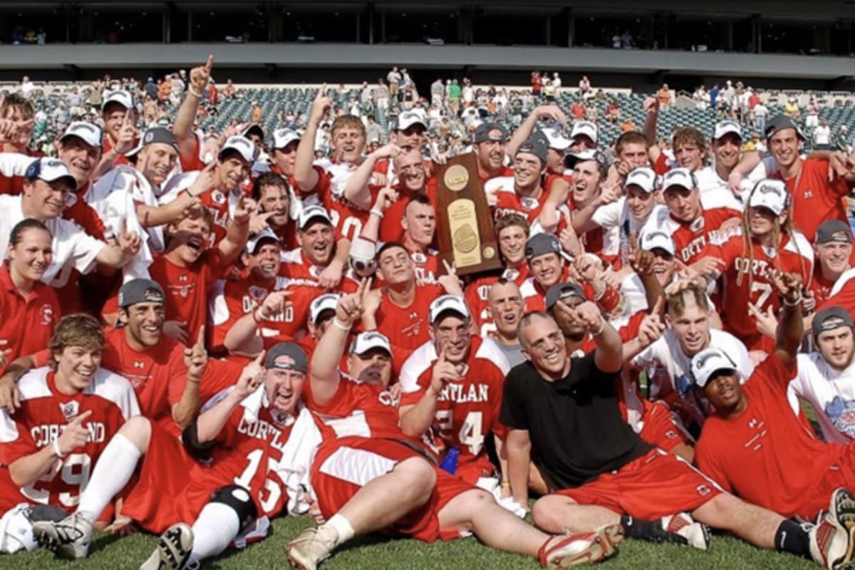 Cortland Red Dragons lacrosse team celebrates their 2006 NCAA Division III national championship victory