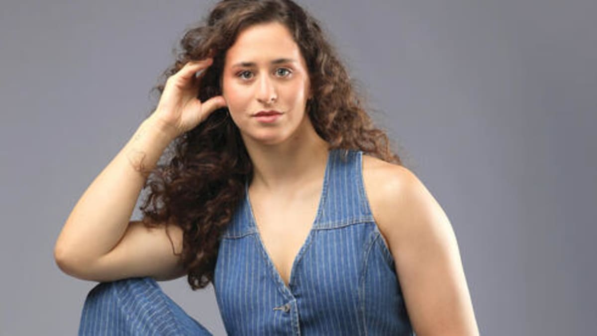 Israeli judoka Inbar Lanir in training gear, reflecting on mental health journey after Olympic silver medal