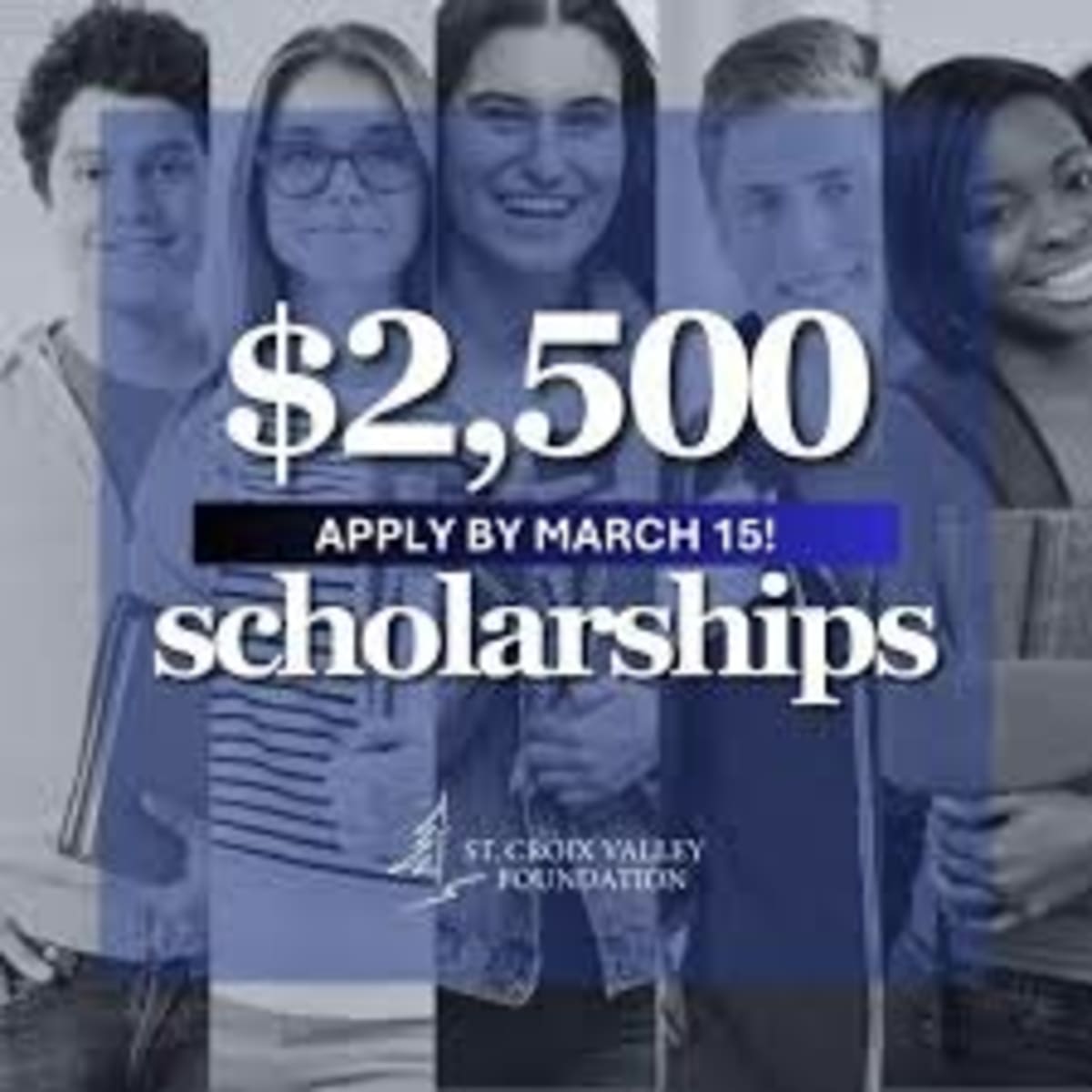 Students celebrating college acceptance letters with scholarship award documents in Wisconsin community