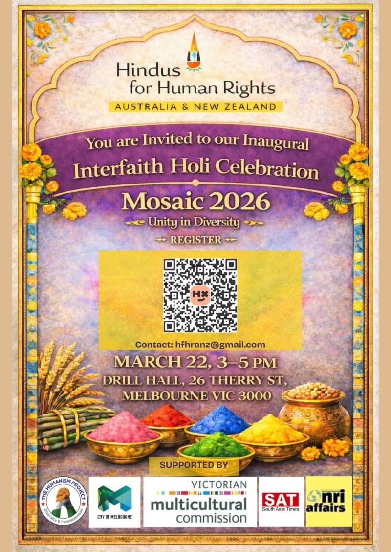 Melbourne Hosts First Interfaith Holi in March 2026