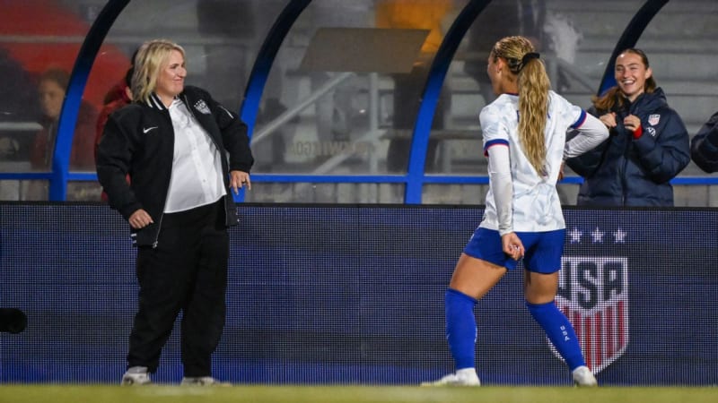 Trinity Rodman and Coach Dance After U.S. Soccer Rout